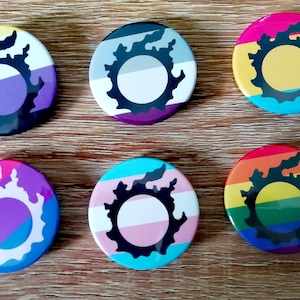 LGBTQ+ FFXIV Inspired Pride flag 1.5inch/1.75inch pinback buttons/badge