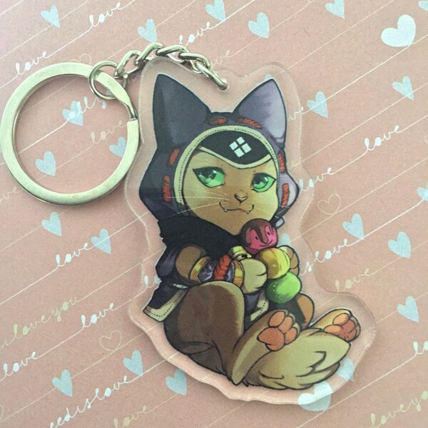 Palico Monster Hunter Inspired  double sided Acrylic charm