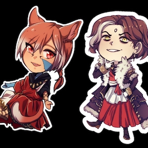 Shadowbringers FFXIV Emet-Selch + G'Raha Tia STICKERS [Holographic options]