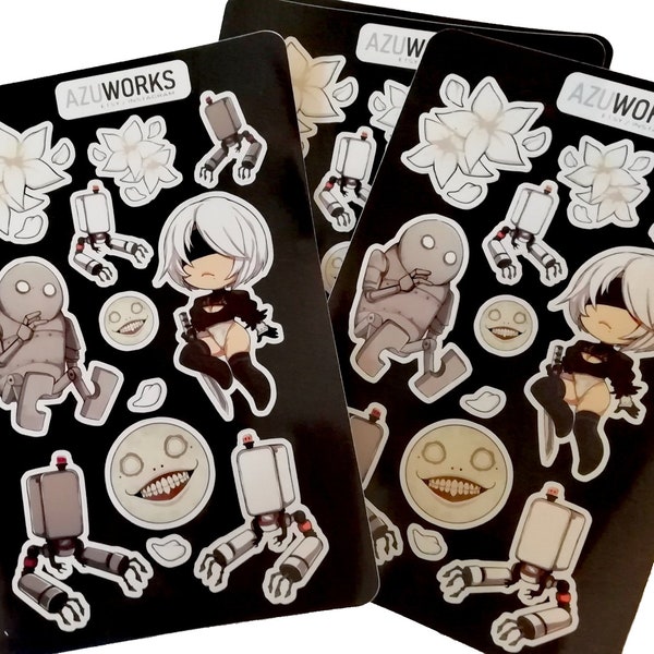 Nier Automata Inspired Diary School Planner kiss cut stickers