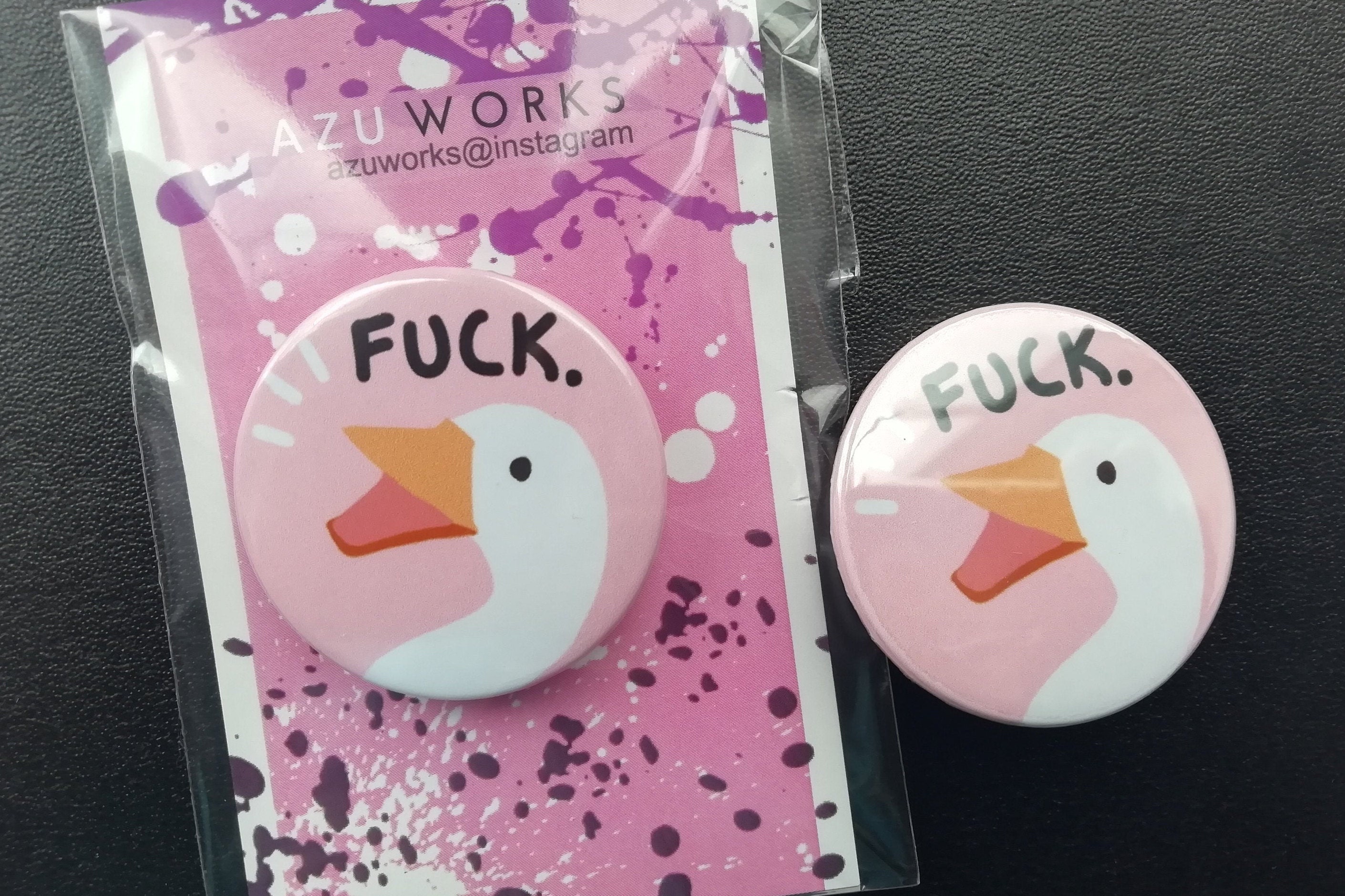 Untitled Goose Game FUCK 1.5inch/1.75inch pinback buttons/badge