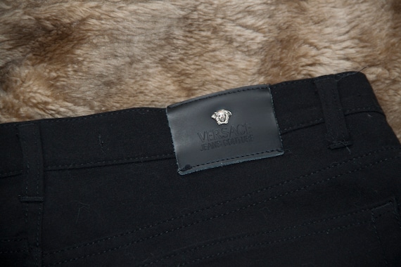 Versace black denim pants trousers UNISEX Versace