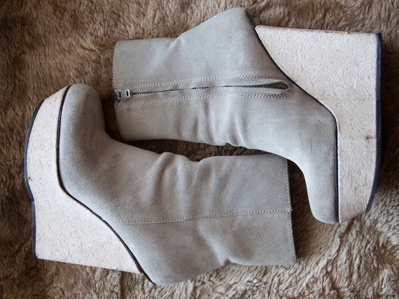 cork wedge booties