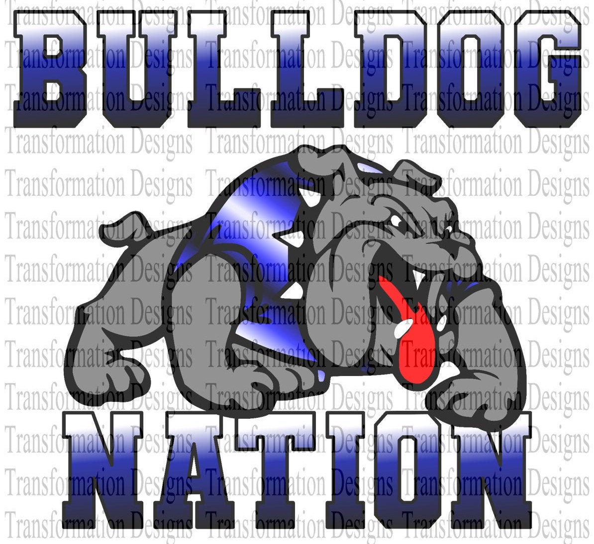 Blue Bulldog Nation Sublimation Etsy