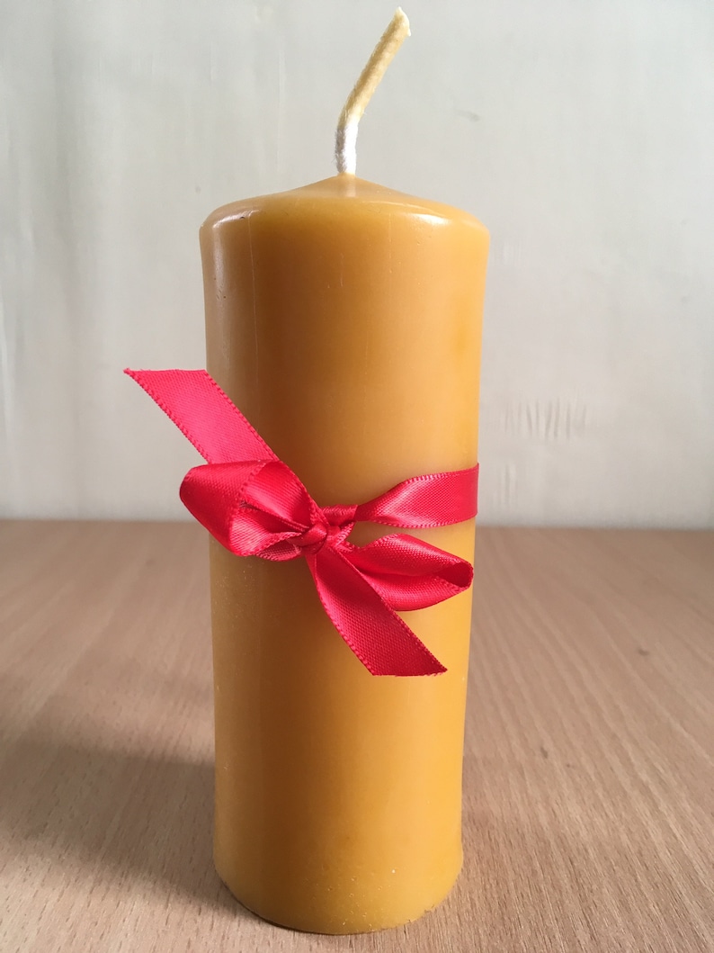 Large church candle 100 Pure beeswax cotton wick 14 x Etsy
