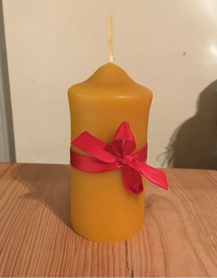 Pure Beeswax Church Candle 100 Pure Beeswax 11cm X 5cm Pillar Long