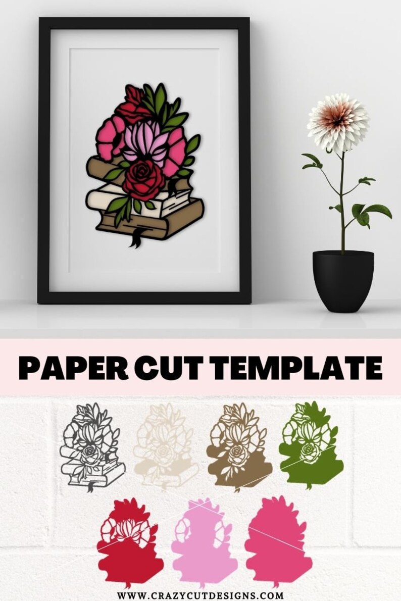 Download Papercut Template Svg Layered Paper Svg Book Layered Svg Layered Svg Files For Cricut Book Lover Svg Flower Book Svg 3d Book Svg Clip Art Art Collectibles