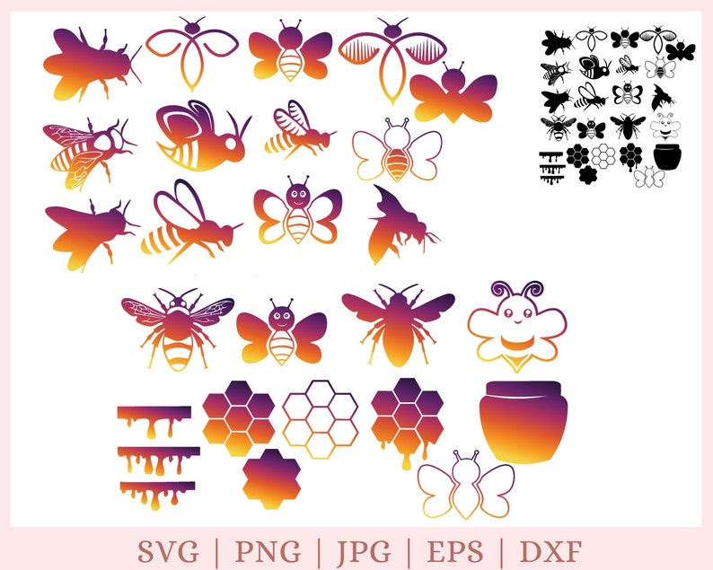 Download Honey bee SVG bundle Bumble bee svg files for Cricut honey | Etsy
