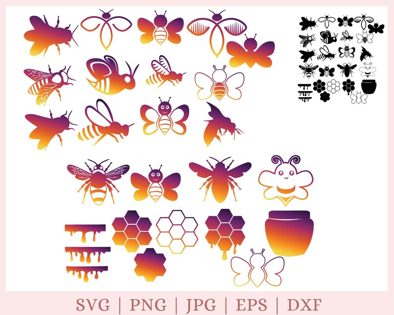 Download Honey bee SVG bundle Bumble bee svg files for Cricut honey | Etsy