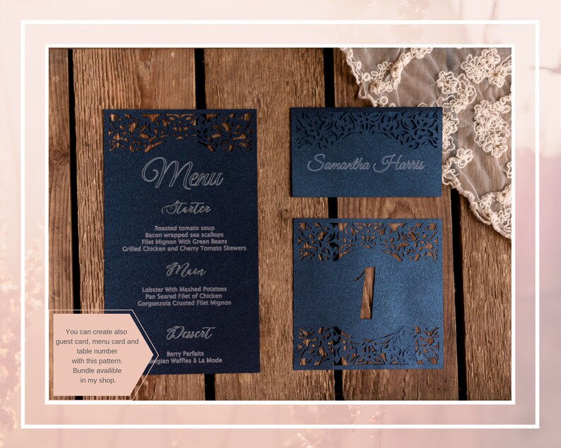 Download Elegant wedding invitation card svg file for Cricut Silhouette | Etsy