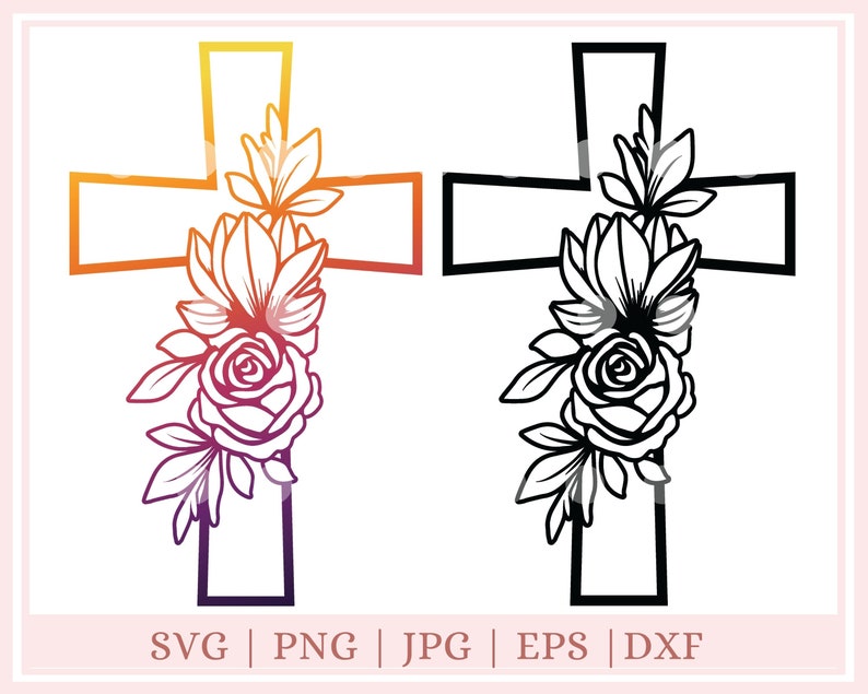 Download Floral cross svg Religious svg for Cricut Silhouette | Etsy