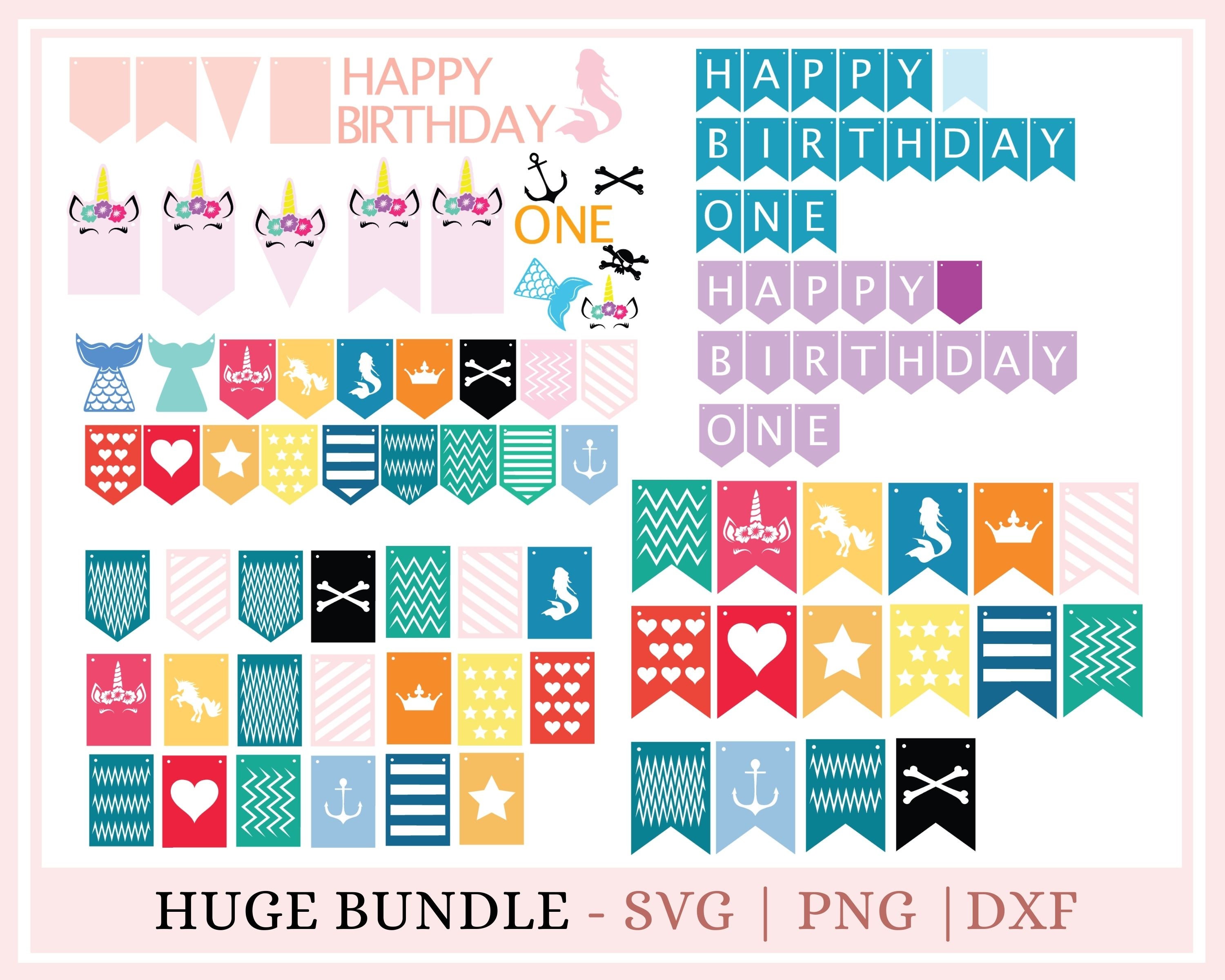 Create your own birthday banner SVG Birthday svg 1st Etsy