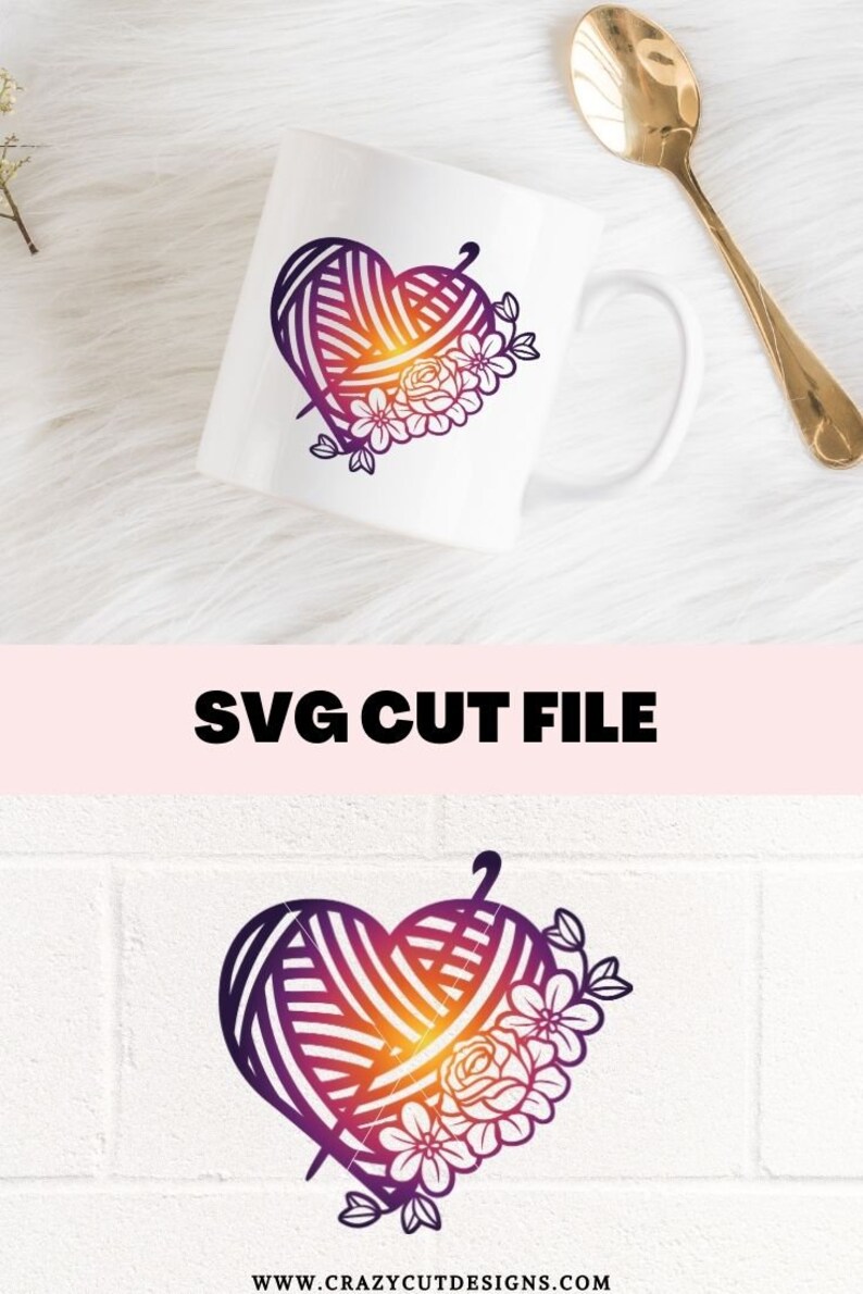 Download Crochet svg floral yarn svg files for Cricut hobby svg | Etsy