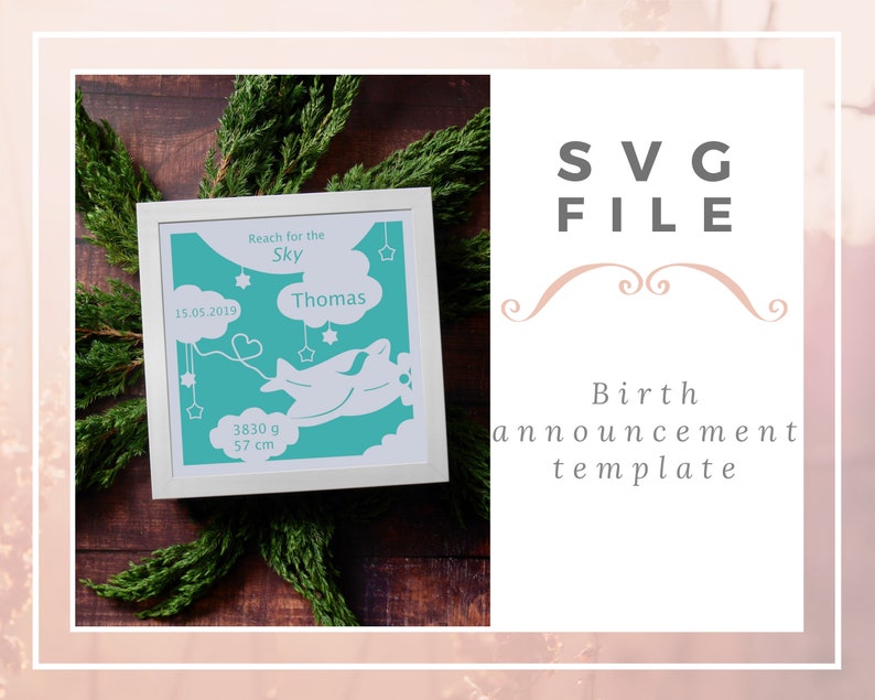 Download Lovely baby birth announcement SVG files for Cricut | Etsy