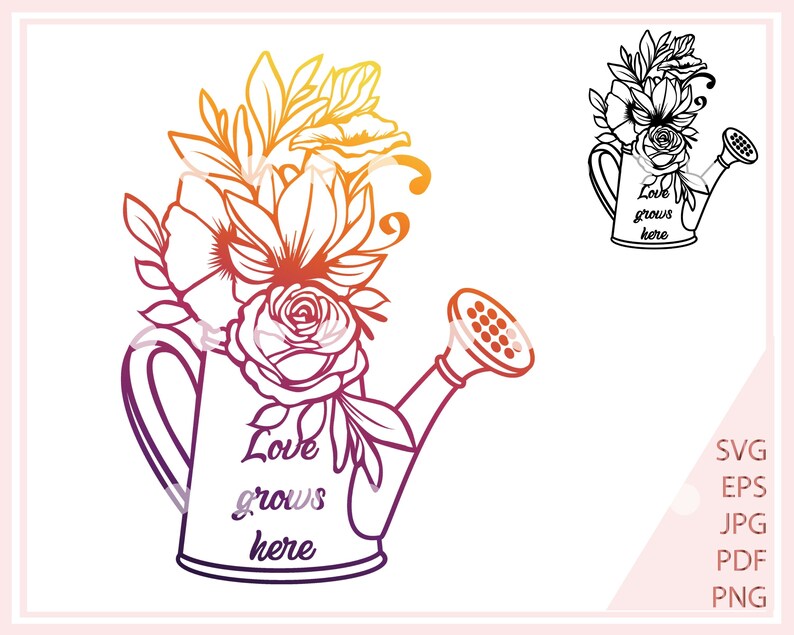 Download Love Grows Here cut file for Cricut Gardening SVG Floral ...