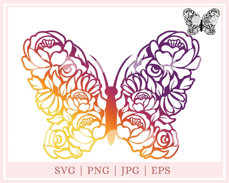 Download Floral butterfly svg Butterfly flower cut files for Cricut ...