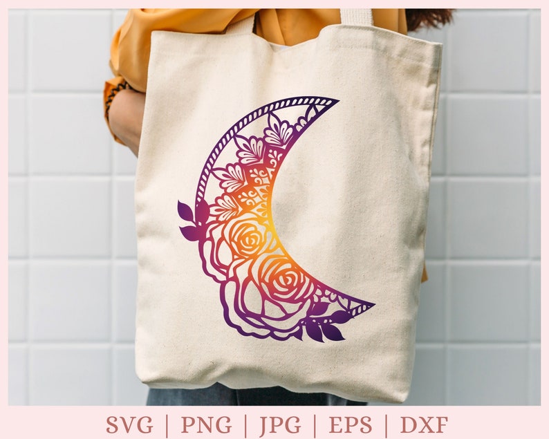 Download Moon mandala svg floral crescent moon svg files for Cricut ...