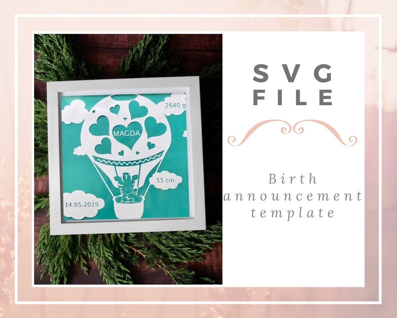 Download Lovely baby birth announcement SVG files for Cricut | Etsy