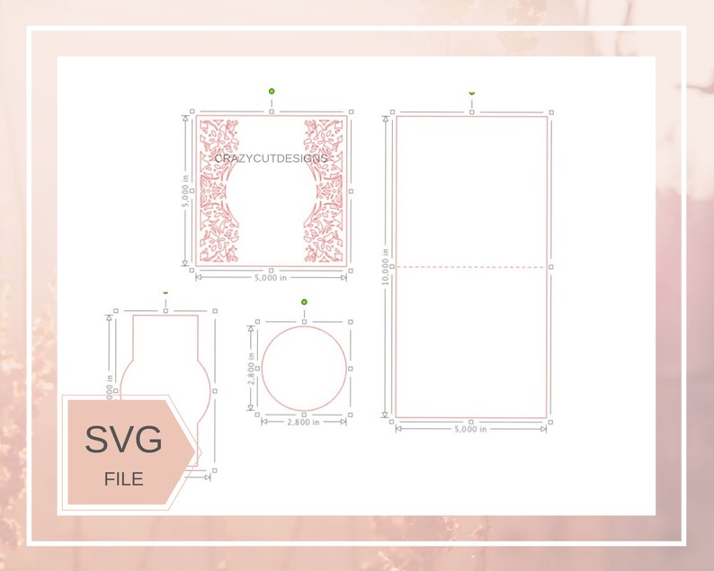 Download Elegant wedding invitation card svg file for Cricut Silhouette | Etsy