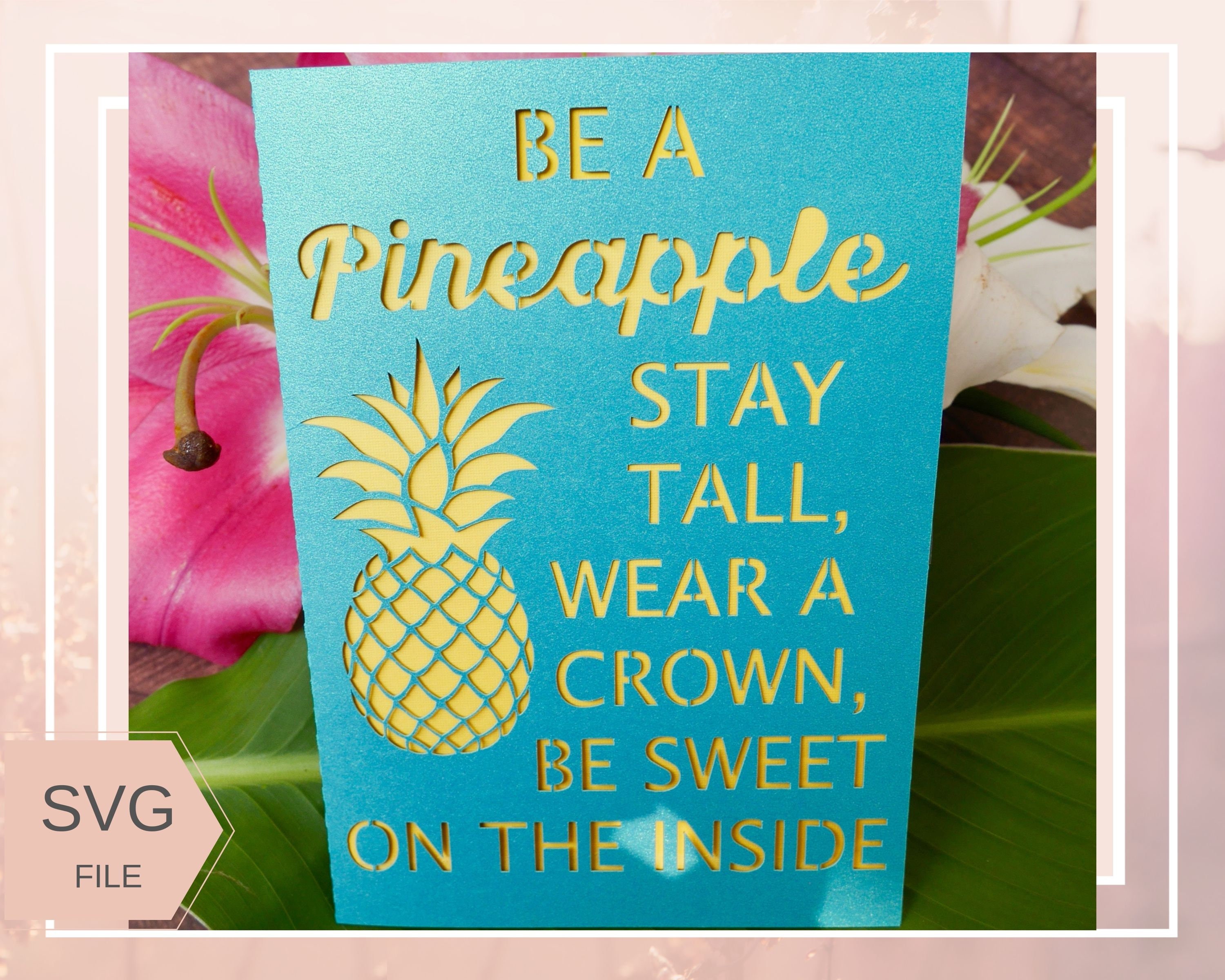Download Pineapple Card Svg Cut File For Cricut Birthday Svg Etsy
