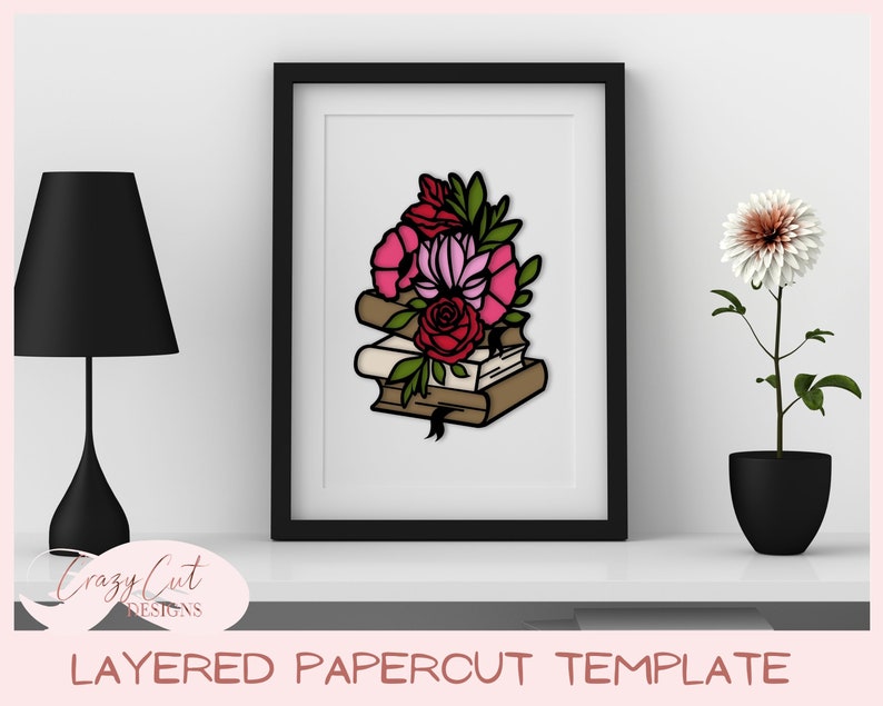 Download Art Collectibles Clip Art Layered Paper Svg Layered Svg Files For Cricut 3d Book Svg Papercut Template Svg Flower Book Svg Book Lover Svg Book Layered Svg