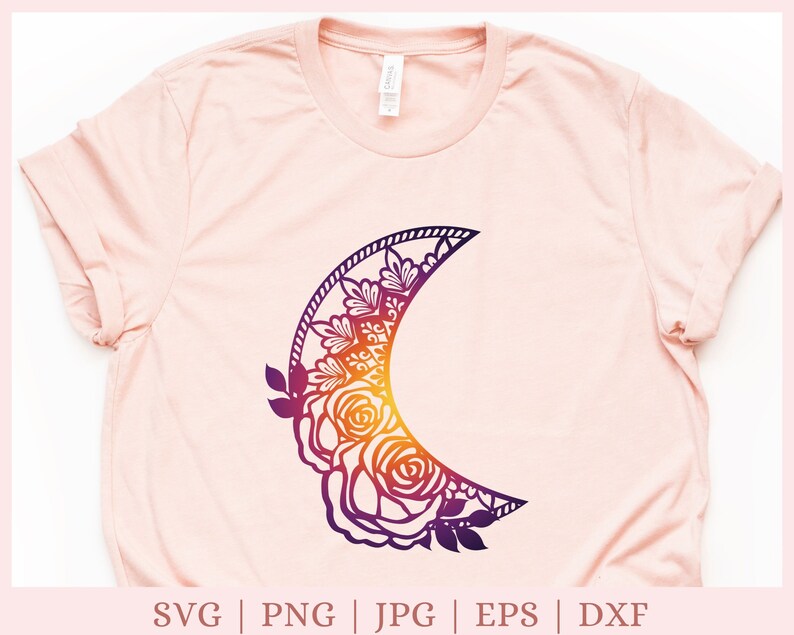 Download Moon mandala svg floral crescent moon svg files for Cricut ...