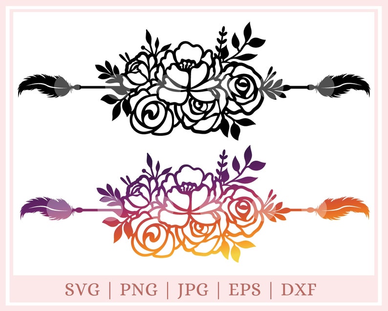 Floral divider svg laurel svg flower svg floral svg | Etsy