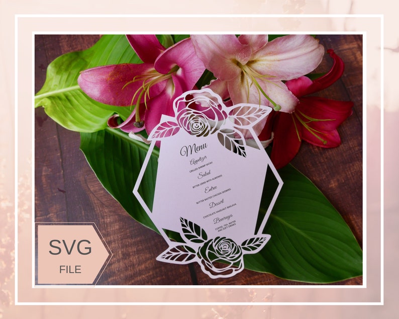 Download Menu template svg file for Cricut Silhouette Cameo wedding ...