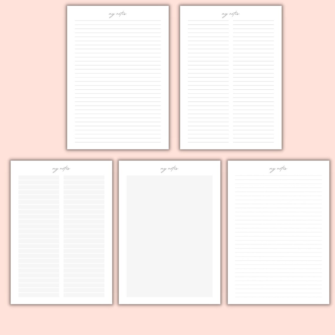 Printable Note Pages, Notes Page, Note Taking, Writing Paper, Instant ...