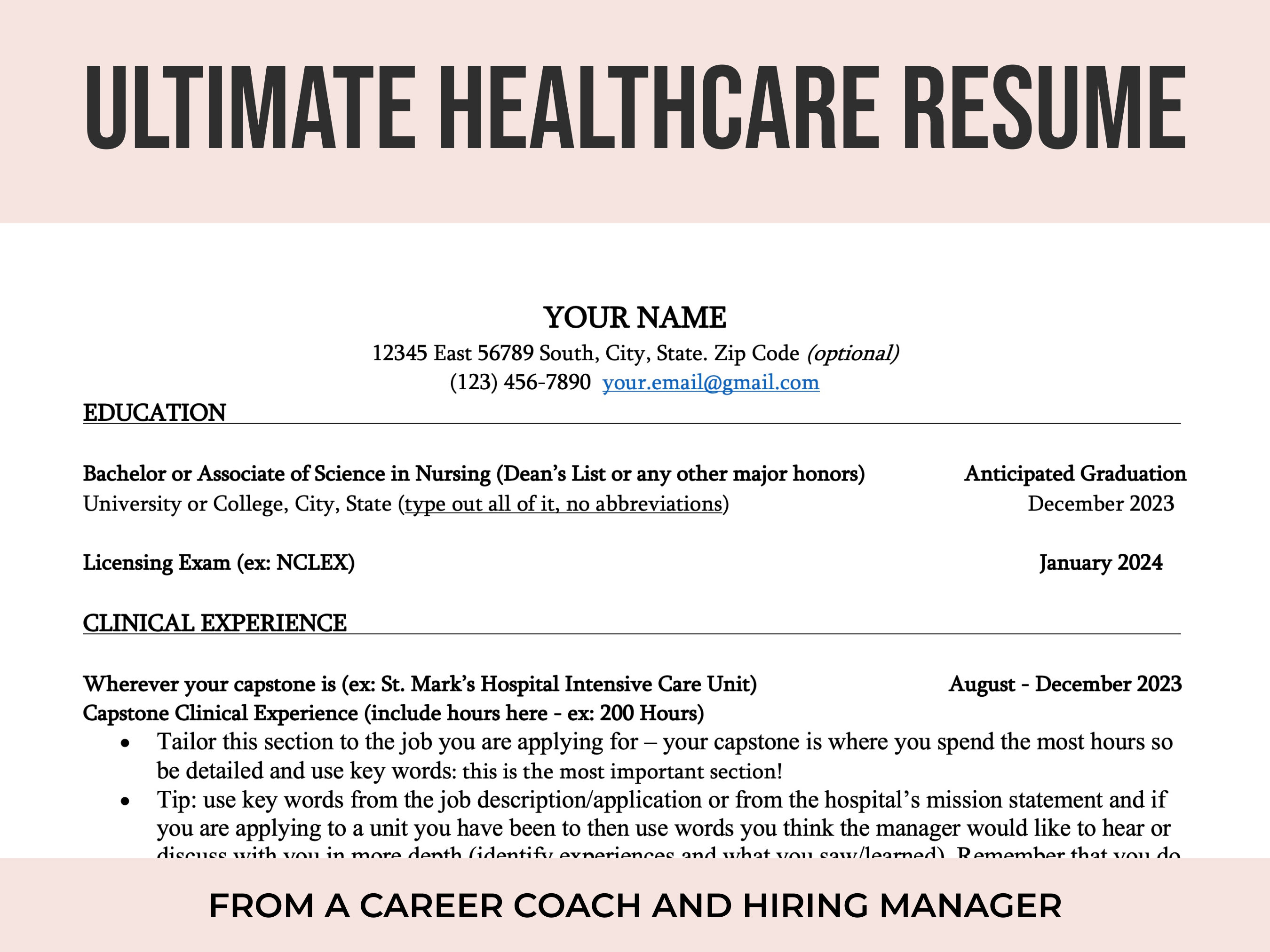 Ultimate Healthcare Resume Template From A Career Coach and Hiring