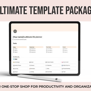 Ultimate Notion Template Package for Productivity & Organization