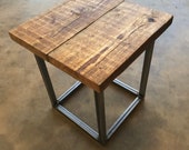 FREE DELIVERY Hand made industrial recycled rustic side table.