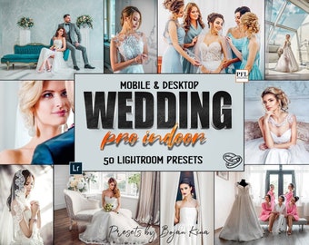 Wedding Lightroom Presets, Indoor Photography, 50 Mobile & Desktop Presets