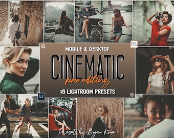 Filmiska Lightroom-förinställningar, filmstillbilder, stämningsfullt (mobil och dator)