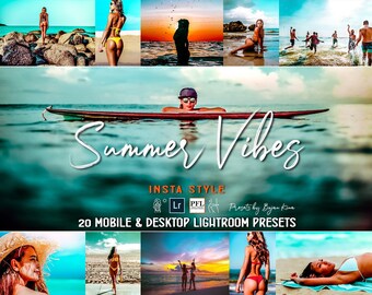 Lightroom-voorinstellingen voor de zomer, strandfotofilters (mobiel en desktop)