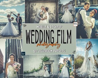 50 FILM LOOK WEDDING Lightroom Presets, Film Look Preset for Wedding Photography Film filter Wedding Presets Wedding photo filter