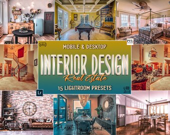 Interior Design Lightroom Presets, Real Estate HDR (Desktop & Mobile)