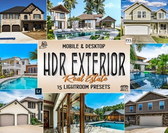 15 EXTERIOR Real Estate Lightroom Presets for Desktop & Mobile, Home Preset / Blogger Photo Filters / Exterior Presets / Hdr Presets