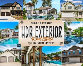 Real Estate HDR Lightroom Presets, Exterior Photo Filters (Desktop & Mobile)