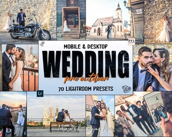 70 Wedding Lightroom Presets, Mobile & Desktop, Outdoor Photography (PDF Guide)