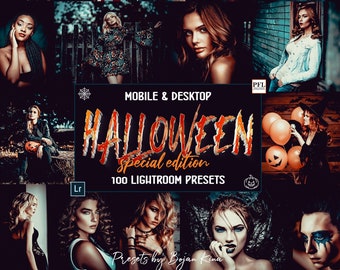 100 Halloween Lightroom Presets, Spooky Mobile & Desktop Filters