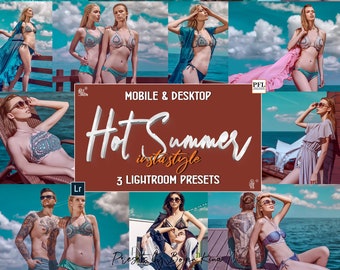 6 HOT SUMMER Lightroom Mobile Presets, Travel Blogger Color Presets / Influencer Presets for Fashion Blogger / Instagram Presets