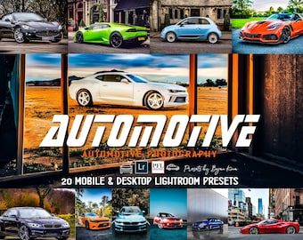 20 Automotive Lightroom Presets, Car Photography Filters (Mobile & Desktop)
