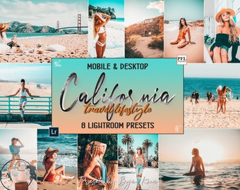 8 CALIFORNIA Lightroom Presets, California Presets Blogger / Instagram Presets / Color Pop Presets / Lightroom Mobile / Dng / Summer Presets