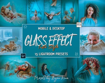 15 GLASS EFFECT Lightroom Presets, Bright Blue Color Presets for Bloggers and Instagram Presets Blogger Presets Blue filter Blue Presets