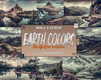 Earth Tones Lightroom Presets, Landscape, Travel (5 Mobile & Desktop)