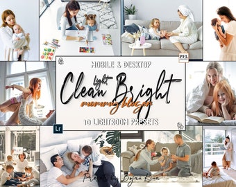 10 CLEAN BRIGHT LIGHT Lightroom Presets, Bright Mommy Blogger Preset for Bright Insta Theme / Instagram filter / Bright Family preset