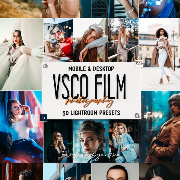 30 VSCO FILM Lightroom Presets, Vsco photo filter / Vsco Preset for desktop and mobile / Vsco Instagram filter