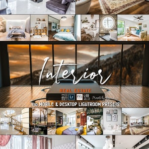 110 INTERIOR REAL ESTATE Lightroom Presets Bundle / Airy Light Natural Indoor Presets / Real Estate Presets / Interior Aesthetic Filter