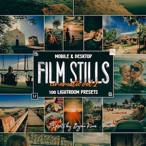 100 CINEMATIC Lightroom Presets Mobile and Desktop Presets, Film Look Presets / Cinematic Preset / cinema movie hollywood film filters